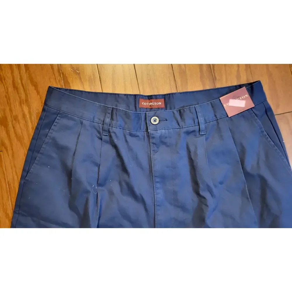 NWT Sears Covington Pleated Men Shorts Size 36 (Actual 32W) Blue Regular Fit